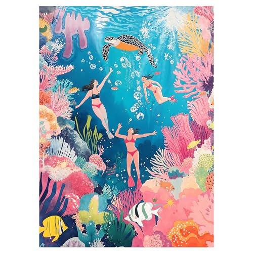 Jigsaw Puzzles for Adults 1000 Pieces, Undersea World Puzzle | Colorful Home Wall Decor for Family Challenging Games - color: Undersea World
