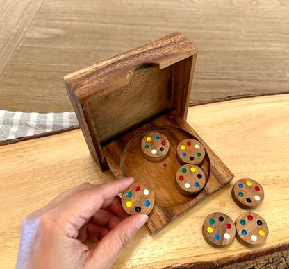Circles Color Match challenging Wooden IQ Puzzle Fun Play Brain Teaser Game for Adults and Teens - style: Circles Color Match