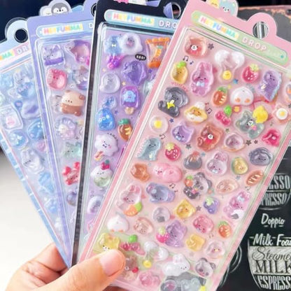 3D Cute Mini Puffy Stickers,6 Sheets 300+Kawaii Air Decorative Stickers HEYFUMMAI for Phone Case Or DIY Planners Notebooks Scrapbooks Handbooks Decoration ﻿ - style: 6PCS Stickers