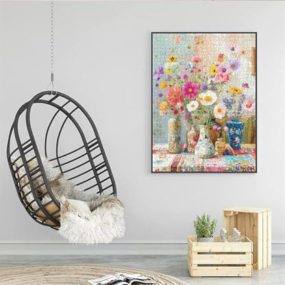 Puzzles for Adults 1000 Pieces Flowers, Puzzle 1000 Pieces, 1000 Piece Puzzle for Adults Suitable for Home Décor with 1:1 Poster Dust Free Jigsaw Puzzles (27.5"X19.6")