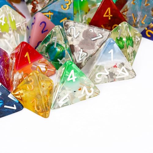 10 Pack of D4 Dice - Random Color Polyhedral Dice for D&D, DND, Table Games, Role Playing Games - color: 10pcs D4 Random Color