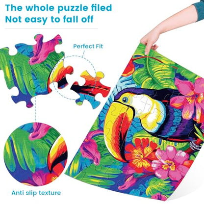 6 Packs 36 Pieces Large Puzzles for Seniors,Dementia Puzzles for Elderly Adults,Jigsaw Puzzles for Adults Seniors with Alzheimer's Dementia with 3 Storage Bags - style: Leopard Toucan Bike