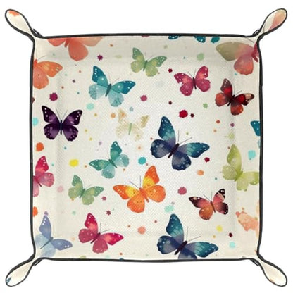 Butterflies Pattern Dice Tray Dice Rolling Tray Folding Dice Holder for Dice Games, Like RPG, DND and Other Table Games - color: Multi 15