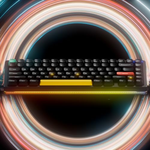 nuphy Halo75 V2 Mechancial Gaming Kyeboard,75% Wireless Hot Swappable Bluetooth Keyboard,83 Kyes RGB Backlit Keyboard,Support Bluetooth/2.4GHz/USB-C (Black, Lemon (55gf)) - color: Black, size: Lemon (55gf)