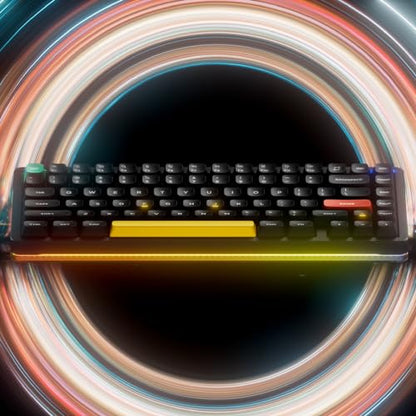 nuphy Halo75 V2 Mechancial Gaming Kyeboard,75% Wireless Hot Swappable Bluetooth Keyboard,83 Kyes RGB Backlit Keyboard,Support Bluetooth/2.4GHz/USB-C (Black, Lemon (55gf)) - color: Black, size: Lemon (55gf)