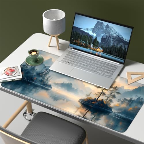 Mouse Pad, Large Anti-Slip with Stitched Edges Desk Mat Desktop Laptop Computer Desk Keyboard Mat,Table Protector Blotter Mat (Mountain, 35.4" x 15.7") - color: Mountain, size: 35.4" x 15.7"