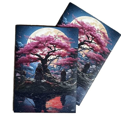 Foxtrot Designs TCG Art Card Sleeves Samurai and Cherry Blossom Design - 100 Count Card Protectors with Matte Textured Back - Compatible with Magic The Gathering and Other TCGs & LCGs (Honor) - color: Honor