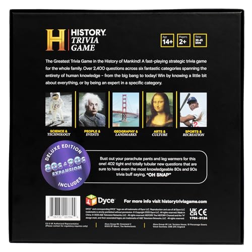 HISTORY Channel Trivia Game Deluxe – 2400 General Knowledge Questions Including 80s & 90s Trivia | HISTORY Trivia Card & Party Game for Adults, Families & Board Game Night – Great Gift for Dad & Gen X