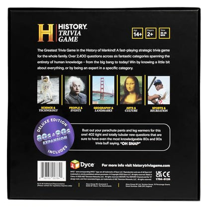 HISTORY Channel Trivia Game Deluxe – 2400 General Knowledge Questions Including 80s & 90s Trivia | HISTORY Trivia Card & Party Game for Adults, Families & Board Game Night – Great Gift for Dad & Gen X