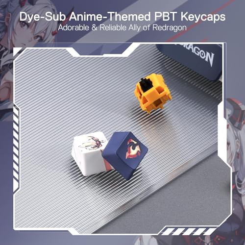 Redragon K686 PRO Wireless RGB Gasket Gaming Keyboard, Dye-Sub Anime Keycap | Multi-Function Control Wheel, 0-Delay Tri-Mode, Cushioned 5-Layer Noise Dampening for Creamy Thocky Sound, Practical 98 Keys - color: Eisa's Paradox (Anime Version), size: 98 Ke