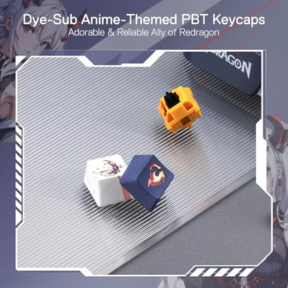 Redragon K686 PRO SE 98 Keys Wireless Gasket RGB Gaming Keyboard, 3-Mode Anime Mechanical Keyboard w/Hot-Swap Socket, Dedicated Knob Control & 5-Layer Noise Dampening, Custom Hi-Fi Linear Switch - color: Eisa's Paradox (Anime Version), size: 98 Keys