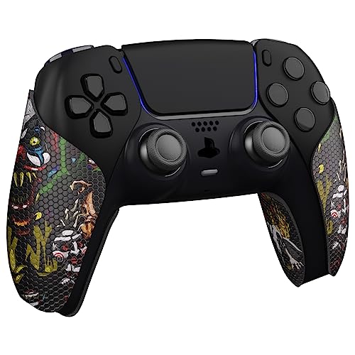 eXtremeRate PlayVital Anti-Skid Sweat-Absorbent Controller Grip for ps5, Professional Textured Soft Rubber Pads Handle Grips for ps5 Controller - Scary Party - color: Scary Party