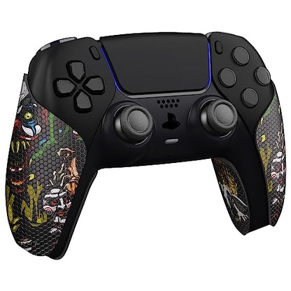 eXtremeRate PlayVital Anti-Skid Sweat-Absorbent Controller Grip for ps5, Professional Textured Soft Rubber Pads Handle Grips for ps5 Controller - Scary Party - color: Scary Party
