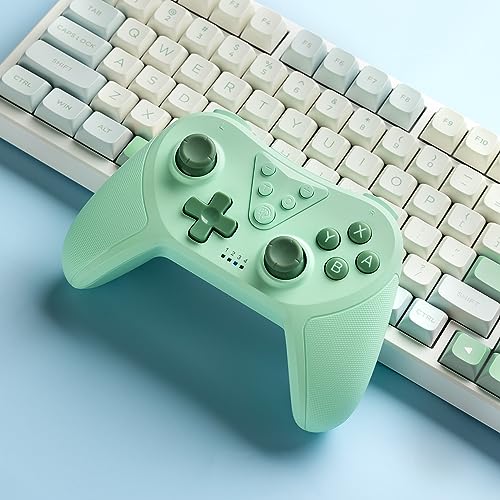 EasySMX Wireless Pro Controller for Switch/Switch Lite/Switch OLED, T37 Wireless Switch Controller with 6-Axis Gyro, Motion Support, Adjustable Dual Turbo, Enhanced Switch Remote Gamepad - color: Green