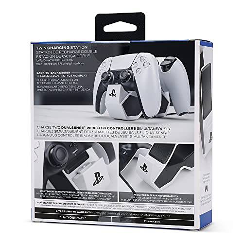 PowerA Twin Charging Station for Dualsense Wireless Controllers, Dualsense Controller Charging, Charge, Sony PlayStation, PS5, Officially Licensed - PlayStation 5 - style: Dual Charging