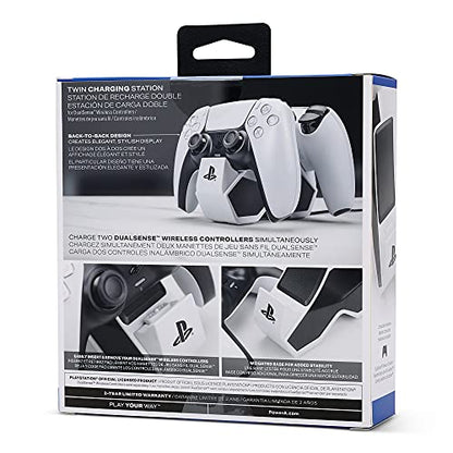 PowerA Twin Charging Station for Dualsense Wireless Controllers, Dualsense Controller Charging, Charge, Sony PlayStation, PS5, Officially Licensed - PlayStation 5 - style: Dual Charging
