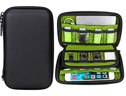 Aprince Digital Gadget Case Waterproof Memory Card Case,Designed for External Hard Drive,USB Flash Drives,Power Banks - Best for Traveling - color: Black