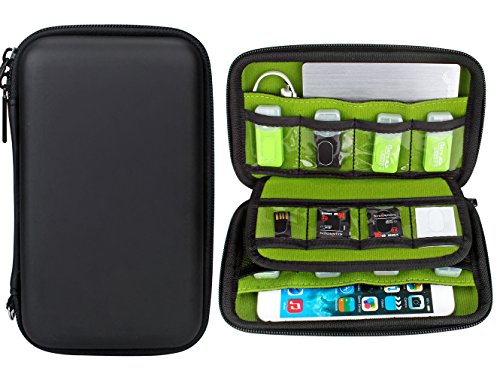 Aprince Digital Gadget Case Waterproof Memory Card Case,Designed for External Hard Drive,USB Flash Drives,Power Banks - Best for Traveling - color: Black
