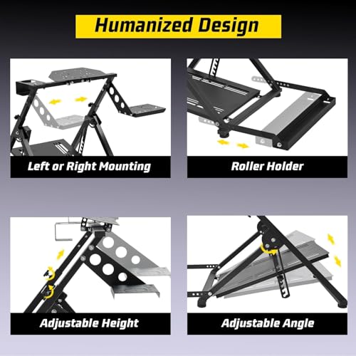 Gazzyt X-frame Racing Wheel Stand New Upgrade Fit for Logitech/Thrustmaster/Fanatec G25,G27,G29,G920,G923&T128X,T248,T300,T458 Race Car Seat Adjustable Steering Wheel Frame without Pedal Shifter