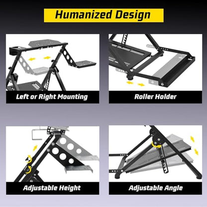 Gazzyt X-frame Racing Wheel Stand New Upgrade Fit for Logitech/Thrustmaster/Fanatec G25,G27,G29,G920,G923&T128X,T248,T300,T458 Race Car Seat Adjustable Steering Wheel Frame without Pedal Shifter