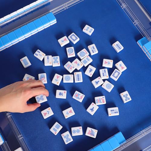 American Mahjong Tiles (1.2”,Tiles Only), 166 Pcs American Mahjong Tile Set with Blue Color - color: Blue