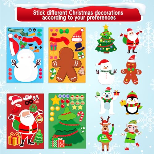 48 Sheets Christmas Stickers for Kids Bulk Cute Holiday Stickers Funny DIY Crafts Activities Party Favors Game Gifts for Boys Girls - style: Christmas