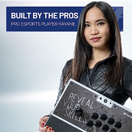 Nacon Daija Arcade Fight Stick Officially Licensed for PlayStation | For PS5, PS4 and Windows 10, 11 PC - Sanwa Joysticks and Action Buttons, Customizable Front Plate, 3-Meter Cable