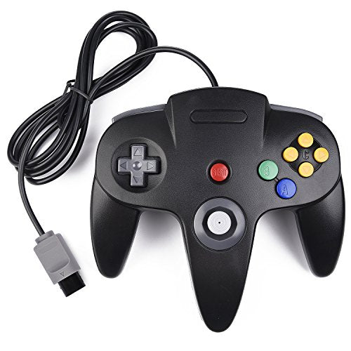 miadore N64 Classic Controller, Retro N64 64-bit Remote Gamepad Joystick for N64 Console Video Game System (Black) - color: Black