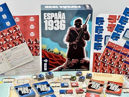 Devir - España 1936 Board Game, Historical War Strategy & Civil War Simulation Game, 2 Player Tactical Wargame for Teens and Adults, Ages 14+, 180 Playtime, (English/Spanish Version)