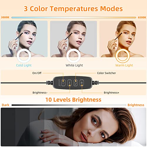 2Packs-Ring Light for Computer Laptop,Video Conference Lighting kit for Zoom Meetings,5" Small Led Selfie Light Portable DeskLight with Stand,Cell Phone Holder Desktop Lighting for Skype Call Black - size: 2Packs-Black