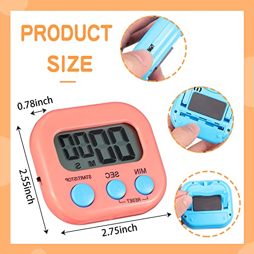 Flutesan 16 Pack Digital Classroom Timers with Lanyards - Color-Coded Countdown Timers for Teachers, Students, Kitchen Use, Back to School, Loud Alarm, Easy Operation(White, Blue, Pink, Green) - color: White, Blue, Pink, Green