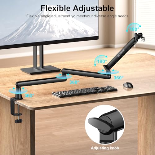 Microphone Arm,Aokeo AK-55i Desk Low Profile Adjustable Mic Boom Arm Stand,Suitable For Blue Yeti,Snowball iCE, HyperX QuadCast,SoloCast,Elgato Wave,Etc - color: AK-55i