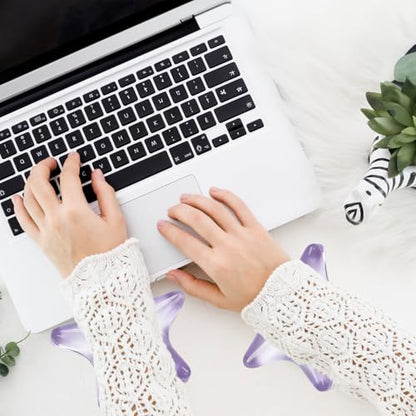 Gel Wrist Rest for Keyboard and Mouse Transparent Purple Sea Star Elbow Pad Cushion Ergonomic Cute Clear Cool Mouse Wrist Pad Silicone Non-Slip Support for Computer Gaming Hand Pillow Ocean Beach - color: Star Purple