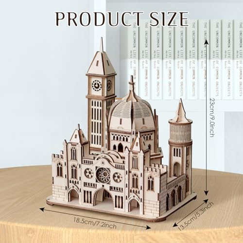 3D Wooden Puzzles for Adults, DIY Castle Model Building Kit | Creative Craft & Model Kits for Adults, DIY Assembly Puzzle Desk Decor, Holiday Gift for Xmas, Teens Men 14+, STEM Project - style: Castle