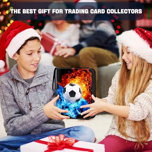 Soccer Card Binder with Sleeves, 9-Pocket Trading Card Holder Card Collectors Album 900 Cards, Card Folder for EURO 2024 Soccer Baseball Football Sport Trading Cards,TCG,MTG,PTG Games - color: Soccer-900