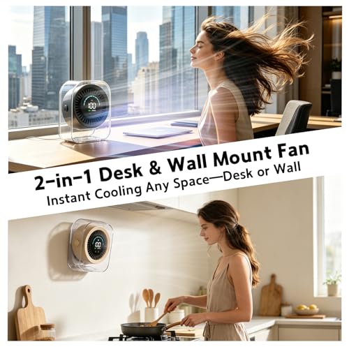 Desk Fan Small Quiet, Rechargeable USB Table Fan with Turbo Airflow, 100 Speeds LED Display, 360° Rotation, Portable Battery Powered Desktop Fan for Bedroom Home Office Travel, Black - color: Black