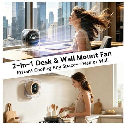 Desk Fan Small Quiet, Rechargeable USB Table Fan with Turbo Airflow, 100 Speeds LED Display, 360° Rotation, Portable Battery Powered Desktop Fan for Bedroom Home Office Travel, Black - color: Black