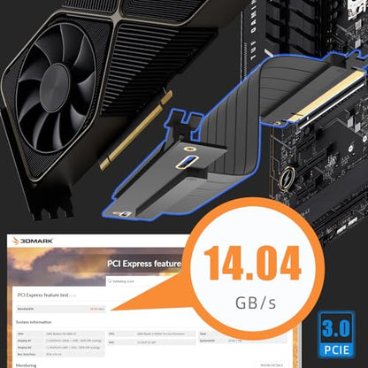 GLOTRENDS 600mm PCIe 3.0 X16 Riser Cable for Low-end PCIe 3.0 GPUs, Such as GeForce RTX 20/GTX 16/GTX 10 Series and AMD Radeon RX5000/VII/RX Vega/R9 Fury Series, etc - size: 600mm, style: 90 Degree Right Angle