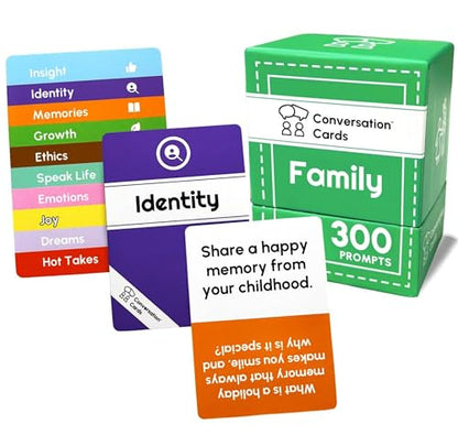 Family Pack | 300 Open-Ended Questions and Conversation Starters | Cards to Ignite Deeper Connections | A Great Gift for Families and Close Friends of All Ages