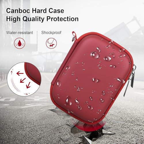 Canboc Hard Case for KODAK PIXPRO FZ55/ FZ45/ FZ43/ FZ53 16MP Digital Camera, Vlogging Camera Bag, Zipper Mesh Pocket fit Cable, SD Card, Red (Case Only) - color: T-Red