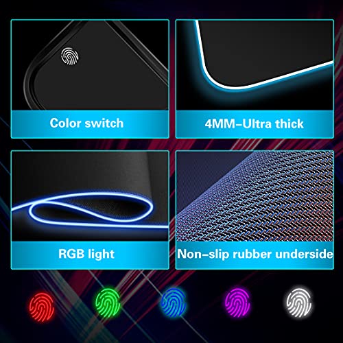 Gaming Mouse Pad,Wireless Mouse Pad Charging,15W Fast Charging | For PC Keyboard Gaming Home&Office,10 Lighting Modes,Support Mobile Phone Devices,Desk Accessories,31.5"X11.8"Black - color: Black