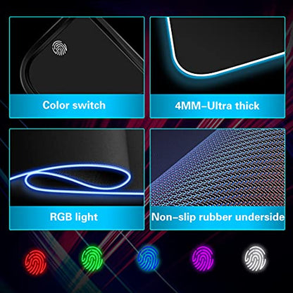 Gaming Mouse Pad,Wireless Mouse Pad Charging,15W Fast Charging | For PC Keyboard Gaming Home&Office,10 Lighting Modes,Support Mobile Phone Devices,Desk Accessories,31.5"X11.8"Black - color: Black