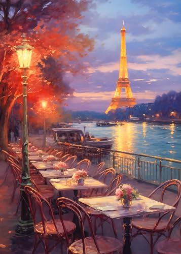 1000 Piece Puzzle for Adults - Paris Riverside Puzzles for Adults 1000 Pieces, Letters on Back, Paris Night View Jigsaw Puzzle, Challenging Puzzles for Teens Seniors - 27.6 x 19.7 inches - color: Paris Riverside