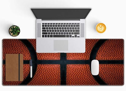 Basketball Large Gaming Mouse Pad Keyboard Desk Pad Extended Mouse Pad Gaming Office Decor, PC Laptop Mouse Pads Large (31.5x151.8 in) with Stitched Edges Non-Slip Base Mousepad XL - color: Basketball