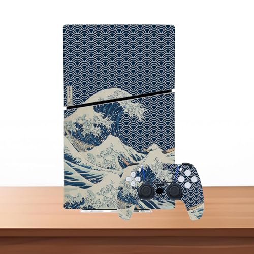 Skin Sticker Compatible with PS5 Slim Digital Console Controller (Blue) | Protective Decal Cover, Game Device Vinyl - color: Blue