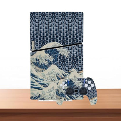 Skin Sticker Compatible with PS5 Slim Digital Console Controller (Blue) | Protective Decal Cover, Game Device Vinyl - color: Blue