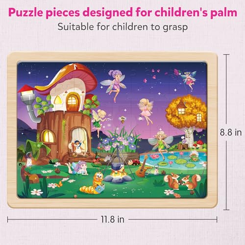 SYNARRY Unicorn Mermaid Princess Fairy Wooden Puzzles for Kids Ages 4-6, 6 Packs 60 PCs Jigsaw Puzzles for Kids Ages 4-8, Preschool Toys Gifts for Toddlers 3-5, Wood Puzzles for 3 4 5 6 Year Old Girls - style: Fantasy