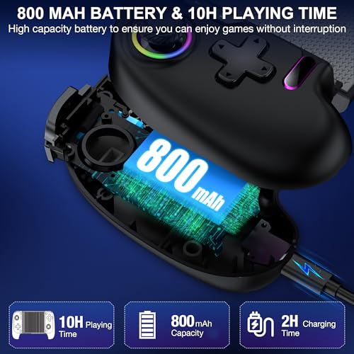NinjaPlusOX Mobile Game Controller for iPhone/Android with Hall Joystick, Wireless Phone Controller with Phone Case Support, Compatible with Xbox Game Pass, Steam Link, Call of Duty, Roblox - color: Pure Black
