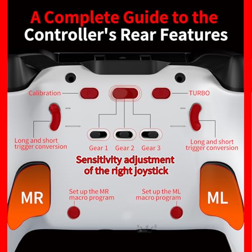 NBCP X-2 Wireless 5th Generation Elite Gamepad for PlayStation 4 Controller ,PS4 pro controller,with 1000mAh Battery/USB C Cable - Dual Motors,Macro programming buttons, 6-Axis Gyro, 3.5mm Audio Jack,TURBO mode, Multi Touch Pad & Drift repair function, Co