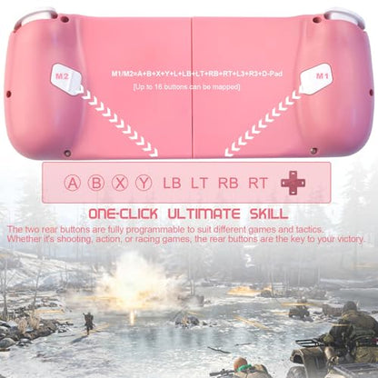 Joso Phone Controller for iPhone/Android Support Phone Case, Mobile Gaming Controller with Ergonomic Design - Wireless Gamepad for Cloud Gaming & PS Remote Play - color: Pink